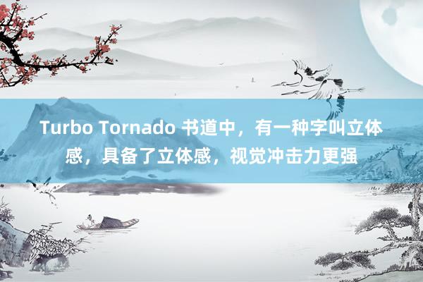 Turbo Tornado 书道中，有一种字叫立体感，具备了立体感，视觉冲击力更强