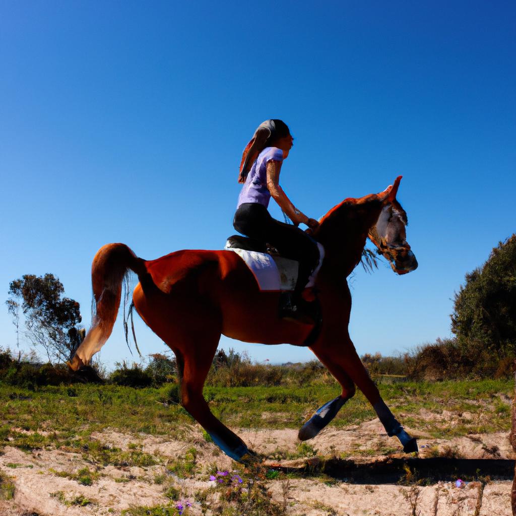 Person riding a horse gracefully