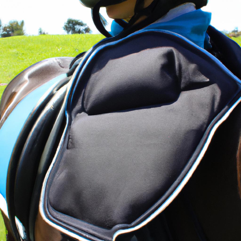 Person wearing equestrian safety gear