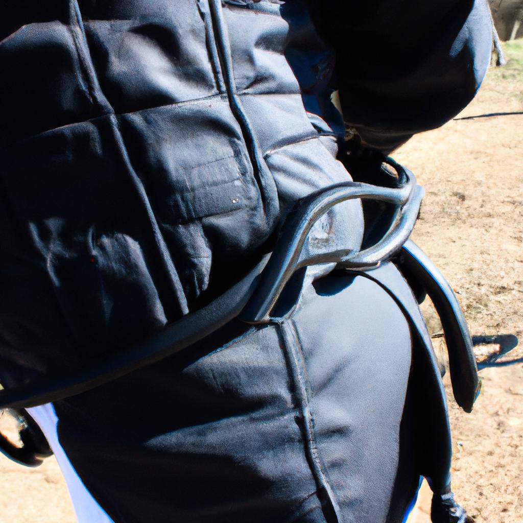 Person wearing equestrian safety gear